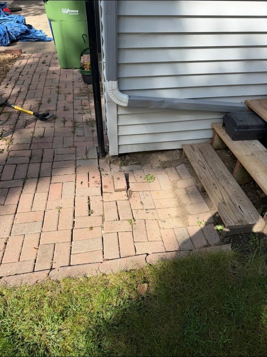 Paver Patio Repair before
